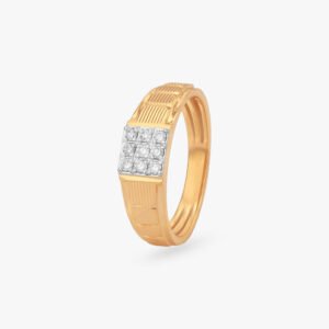 Signature Block Diamond Ring for Men