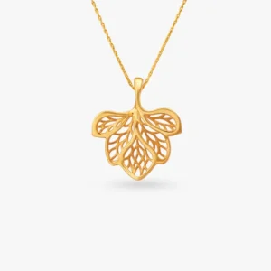Enchanting Leaf Gold Pendant